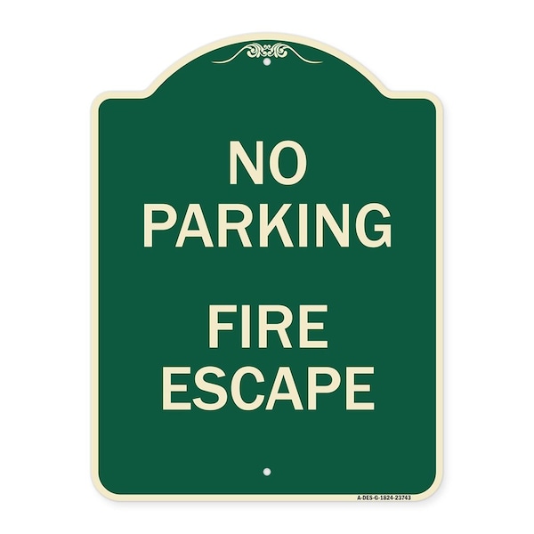 Signmission No Parking Fire Hydrant W/ Graphic Heavy-Gauge Aluminum Architectural Sign, 24" x 18", G-1824-23742 A-DES-G-1824-23742 - main